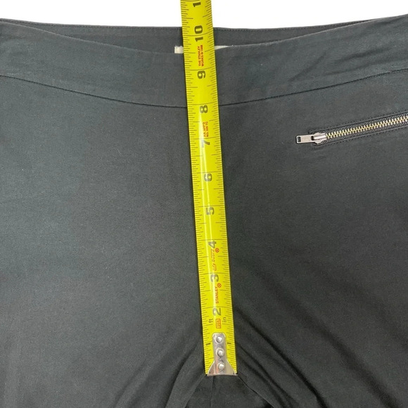 Eileen Fisher Black Cotton Slim Fit Ankle Pant with Ankle Zipper Size Medium - Picture 5 of 12